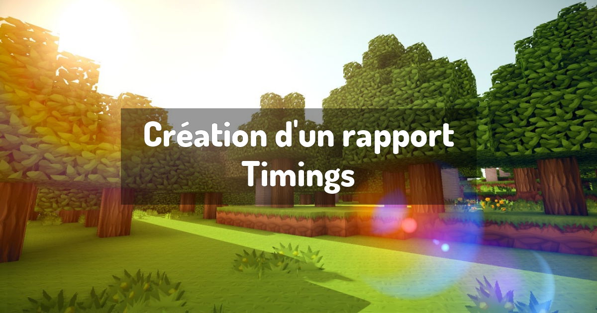 Création d'un rapport Timings