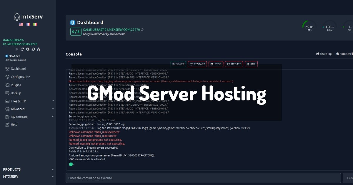 Garry's Mod server hosting ➜